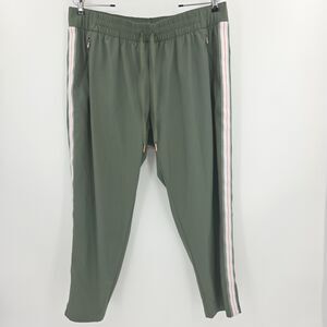 Calia Journey Tuxedo Pants Womens Size XL Green Elastic Waist Lightweight Casual